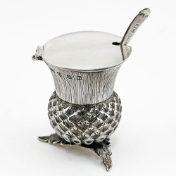 Pretty Sterling Silver Mustard Pot in the Form of a Thistle (1912)