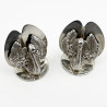 Good Quality Pair of Edwardian Sterling Silver Swan Style Menu Holders