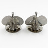 Good Quality Pair of Edwardian Sterling Silver Swan Style Menu Holders