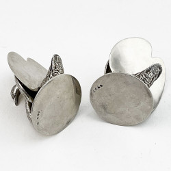 Good Quality Pair of Edwardian Sterling Silver Swan Style Menu Holders