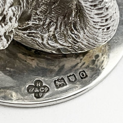 Good Quality Pair of Edwardian Sterling Silver Swan Style Menu Holders