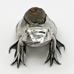 Unusual Edwardian Sterling Silver Frog Pin Cushion