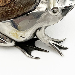 Unusual Edwardian Sterling Silver Frog Pin Cushion