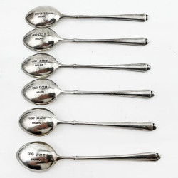 Beautiful Boxed Set of Six Coloured Enamel Tea Spoons