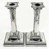 Pair of Classical Style Edwardian Sterling Silver Candlesticks (1903)