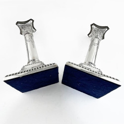 Pair of Classical Style Edwardian Sterling Silver Candlesticks