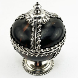 Rare Victorian Tortoiseshell and Sterling Silver Mounted String or Thread Holder
