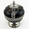 Rare Victorian Tortoiseshell and Sterling Silver Mounted String or Thread Holder
