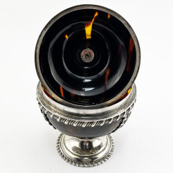 Rare Victorian Tortoiseshell and Sterling Silver Mounted String or Thread Holder