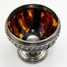 Rare Victorian Tortoiseshell and Sterling Silver Mounted String or Thread Holder