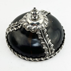 Rare Victorian Tortoiseshell and Sterling Silver Mounted String or Thread Holder