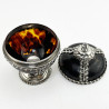 Rare Victorian Tortoiseshell and Sterling Silver Mounted String or Thread Holder