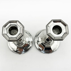 Smart Simple Looking Pair of Edwardian Sterling Silver Candlesticks