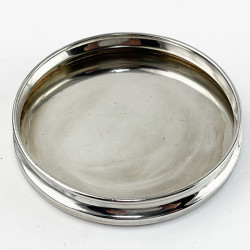 Large Guilloche Enamel and Sterling Silver Dressing Table Jar