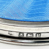 Large Guilloche Enamel and Sterling Silver Dressing Table Jar
