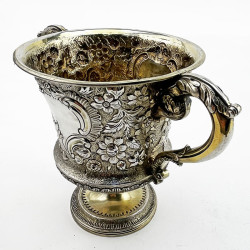 George III Sterling Silver and Gilt Two Handled Campana Shaped Cup