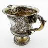 George III Sterling Silver and Gilt Two Handled Campana Shaped Cup