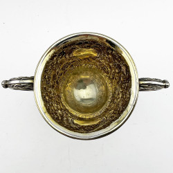 George III Sterling Silver and Gilt Two Handled Campana Shaped Cup