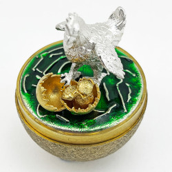 Stuart Devlin Sterling Silver Limited Edition Gilt Surprise Egg