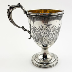 Unusual Victorian Sterling Silver Christening Mug (1863)