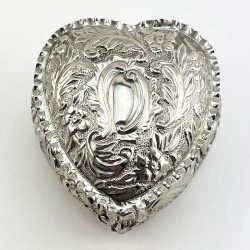Heart Shaped Sterling Silver Trinket or Jewellery Box