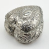 Heart Shaped Sterling Silver Trinket or Jewellery Box
