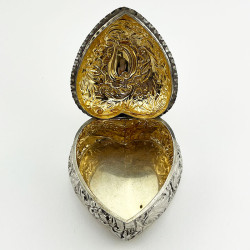 Heart Shaped Sterling Silver Trinket or Jewellery Box