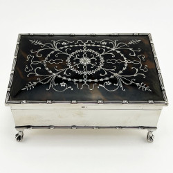 Edwardian Sterling Silver and Tortoiseshell Jewellery or Trinket Box (1909)