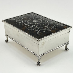 Edwardian Sterling Silver and Tortoiseshell Jewellery or Trinket Box