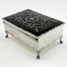Edwardian Sterling Silver and Tortoiseshell Jewellery or Trinket Box