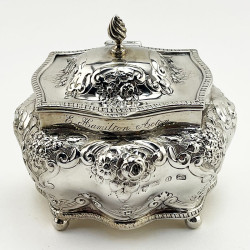 Late Victorian Sterling Silver Tea Caddy or Trinket Box (1894)