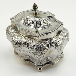 Late Victorian Sterling Silver Tea Caddy or Trinket Box