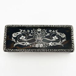 Pretty Sterling Silver and Tortoiseshell Jewellery or Trinket Box