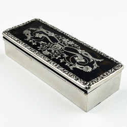 Pretty Sterling Silver and Tortoiseshell Jewellery or Trinket Box