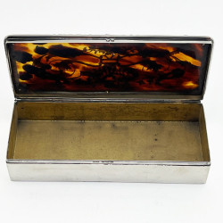 Pretty Sterling Silver and Tortoiseshell Jewellery or Trinket Box