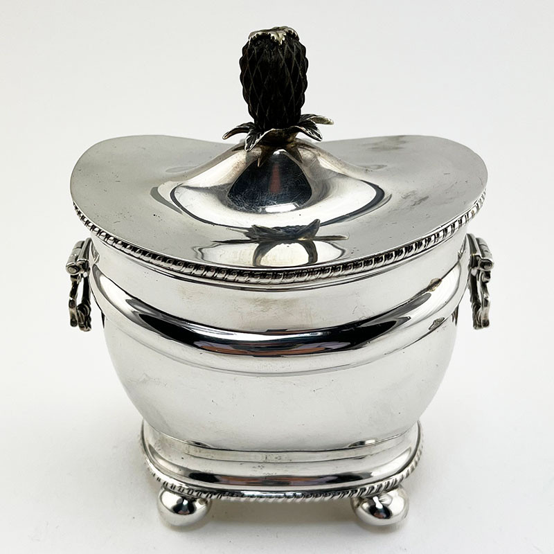 Edwardian Sterling Silver Oval Tea Caddy (1911)