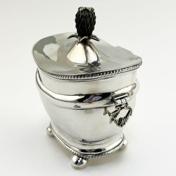 Edwardian Sterling Silver Oval Tea Caddy