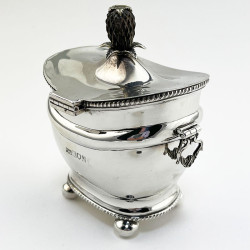 Edwardian Sterling Silver Oval Tea Caddy