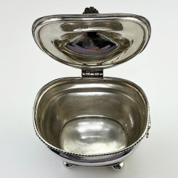 Edwardian Sterling Silver Oval Tea Caddy