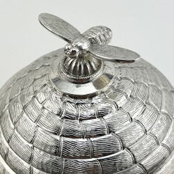 Unusual Victorian Silver Plated Beehive Honey Pot