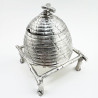 Unusual Victorian Silver Plated Beehive Honey Pot