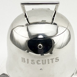 Novelty Bell Shaped Victorian Silver Plated Biscuit Barrel