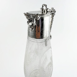 Superb Quality Victorian Engraved Glass Claret Jug