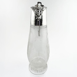 Superb Quality Victorian Engraved Glass Claret Jug
