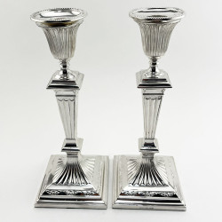 Elegant Pair of Mappin & Webb Silver Plated Candlesticks (c.1890)