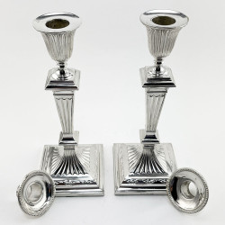 Elegant Pair of Mappin & Webb Silver Plated Candlesticks