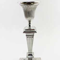 Elegant Pair of Mappin & Webb Silver Plated Candlesticks