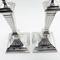 Elegant Pair of Mappin & Webb Silver Plated Candlesticks