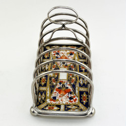 Unusual Late Victorian Davenport China Silver Plated Toast Rack