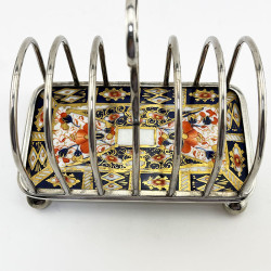 Unusual Late Victorian Davenport China Silver Plated Toast Rack